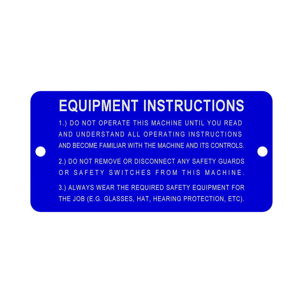 Engraved Equipment Tag Example
